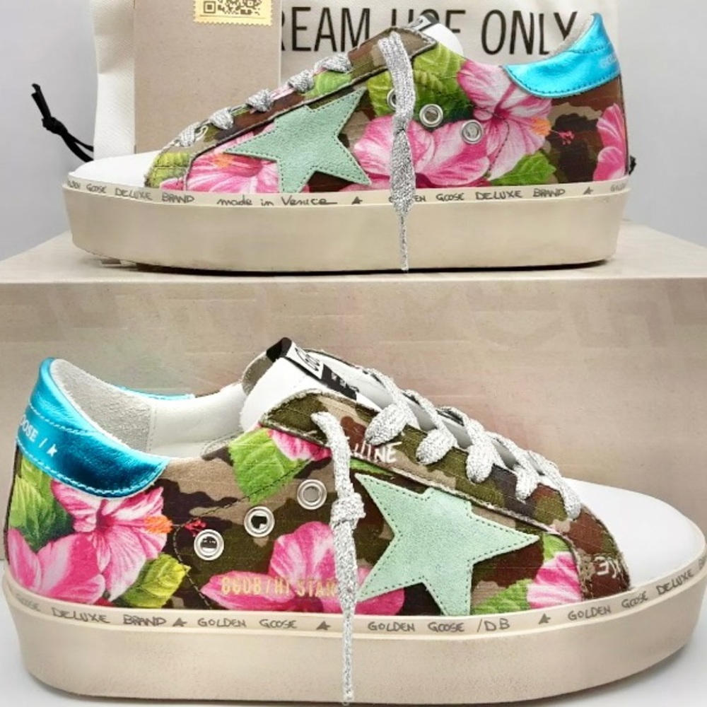 ❌ SOLD ❌ Golden Goose Hi Star Camo-Print Platform Sneakers